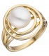Damen Ring 585 Gold Gelbgold 1 Süßwasser Perle Perlenring Goldring Bild1