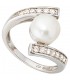 Damen Ring 925 Sterling Silber 1 Süßwasser Perle mit Zirkonia perlenring Bild1