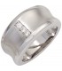 Damen Ring breit 925 Sterling Silber rhodiniert mattiert 3 Zirkonia Silberring Bild1