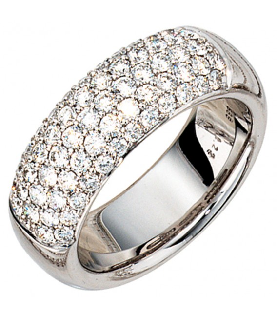 Damen Ring 585 Gold Weißgold 62 Diamanten Brillanten 122ct. Weißgoldring Bild1