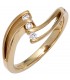 Damen Ring 585 Gold Gelbgold matt 3 Diamanten Brillanten 009ct. Goldring Bild1