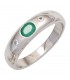 Damen Ring 925 Sterling Silber rhodiniert 1 Smaragd grün 2 Zirkonia Silberring Bild1