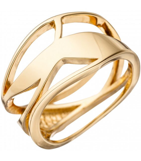 Damen Ring mehrreihig breit 925 Sterling Silber gold vergoldet Bild1