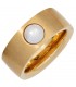 Damen Ring breit Edelstahl gold farben beschichtet 1 Süßwasser Perle Perlenring Bild1