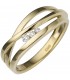 Damen Ring breit 585 Gold Gelbgold 3 Diamanten Brillanten 008ct. Goldring Bild1