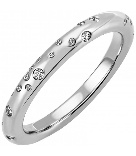 Damen Ring 585 Gold Weißgold 34 Diamanten Brillanten 021ct. Diamantring Bild1