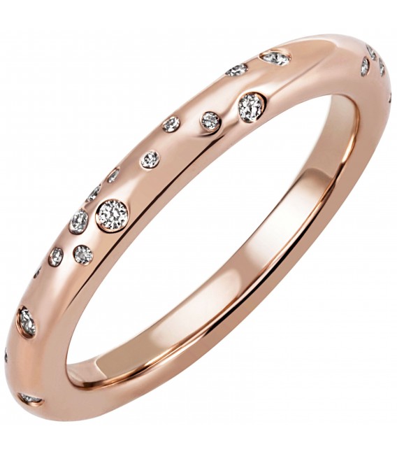 Damen Ring 585 Gold Rotgold Roségold 34 Diamanten Brillanten Diamantring Bild1