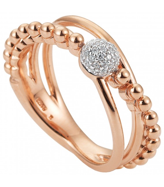 Damen Ring 585 Gold Rotgold Roségold 31 Diamanten Brillanten Roségoldring Bild1