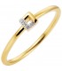 Damen Ring schmal 585 Gold Gelbgold bicolor 4 Diamanten Brillanten Goldring Bild1