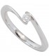Damen Ring 585 Gold Weißgold 1 Diamant Brillant 020ct. Diamantring Goldring Bild1
