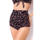 Retro-Bikini Höschen schwarz/rosa - AT15223