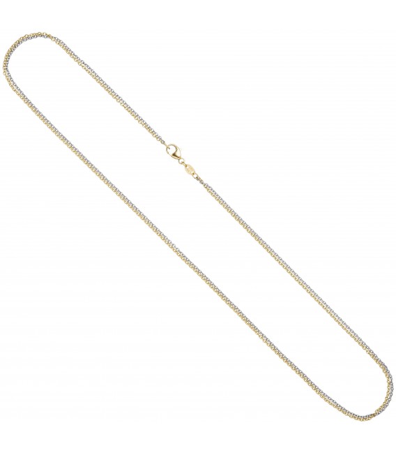 Ankerkette 585 Gold Gelbgold Weißgold bicolor 45 cm Kette Halskette Goldkette - Bild 2
