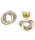 Ohrstecker 585 Gold Gelbgold Weißgold bicolor 48 Diamanten Brillanten Ohrringe - Bild 1