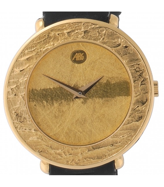 ARS Damen-Armbanduhr Quarz Analog 750 Gold Gelbgold Lederband Safirglas - Bild 2