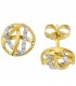 Ohrstecker 585 Gold Gelbgold matt 22 Diamanten Brillanten Ohrringe - Bild 1