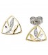 Ohrstecker 585 Gold Gelbgold Weißgold bicolor 6 Diamanten Brillanten Ohrringe - Bild 1