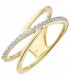 Damen Ring 2-reihig 375 Gold Gelbgold 24 Zirkonia Goldring - Bild 1