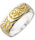 Damen Ring 925 Sterling Silber bicolor vergoldet Silberring - Bild 1