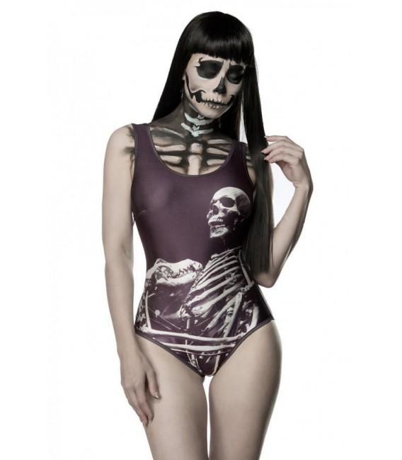 Body mit Skelett schwarz/weiß - AT13201 - Bild 1