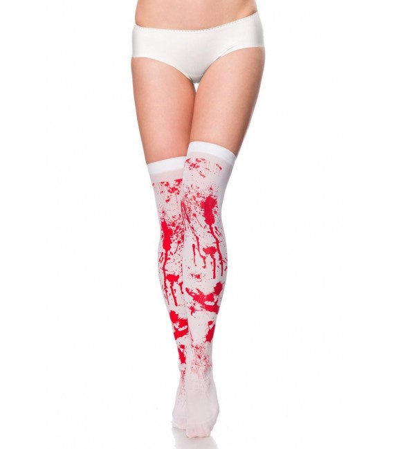 Blut-Stockings weiß/rot - AT14374 - Bild 1
