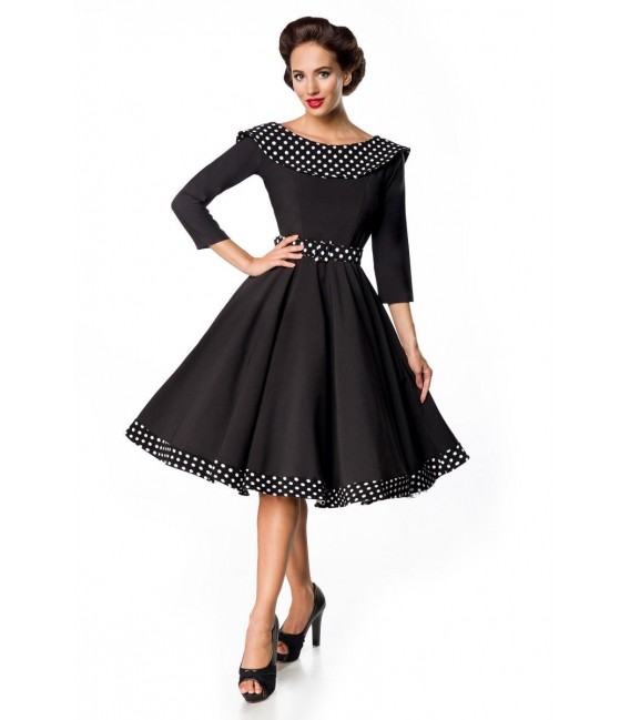 Belsira Premium Swing-Kleid schwarz/weiß - AT50123