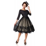 Premium Spitzen-Swingkleid schwarz - AT50147