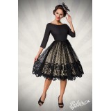 Premium Spitzen-Swingkleid schwarz - AT50147