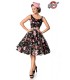 Retro Blumenkleid schwarz/rosa - AT50176 - Bild 1