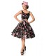 Retro Blumenkleid schwarz/rosa - AT50176 - Bild 2