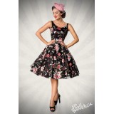 Retro Blumenkleid schwarz/rosa - AT50176 - Bild 7