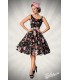 Retro Blumenkleid schwarz/rosa - AT50176 - Bild 7