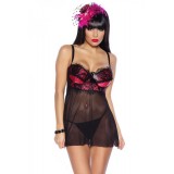 Babydoll mit gepolsterten Cups schwarz - AT13229 - Bild 1