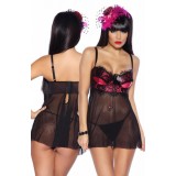 Babydoll mit gepolsterten Cups schwarz - AT13229 - Bild 2