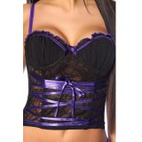 Dessous-Set mit Spitze schwarz/lila - AT13345 - Bild 3