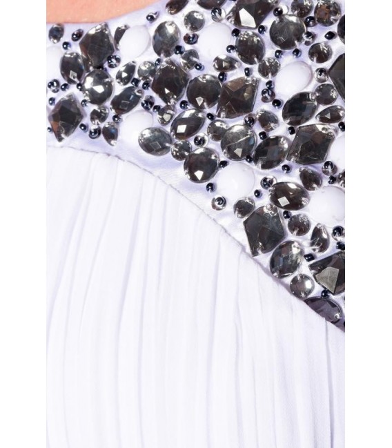 Abendkleid mit Steinen weiß - AT13444 - Bild 3