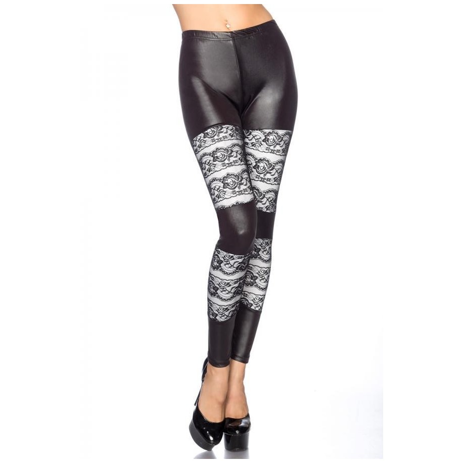 Leggings mit Spitze schwarz/weiß - AT13637 - Bild 1