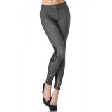 Leggings mit Nieten und Wetlook-Einsätzen schwarz - AT13949 - Bild 1