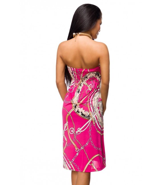 Bandeau-Kleid pink/gemustert - AT14043 - Bild 2
