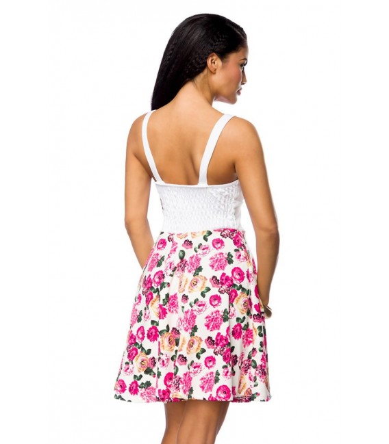 Sommerkleid mit Blumendruck weiß/gemustert - AT14177 - Bild 3