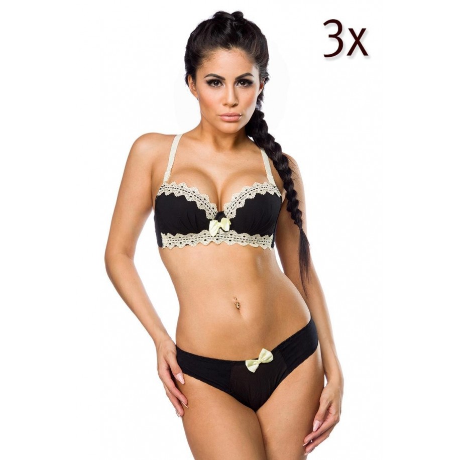 BH-Set im 3er Pack schwarz/beige - AT14360 - Bild 1