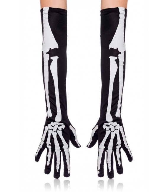 Skeletthandschuhe schwarz/weiß - AT15149 - Bild 1