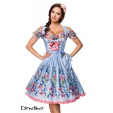 Romantisches Dirndl inkl. Spitzenbluse blau/rosa/weiß - AT70050 - Bild 1