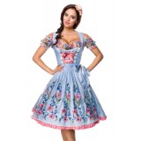 Romantisches Dirndl inkl. Spitzenbluse blau/rosa/weiß - AT70050 - Bild 2