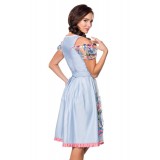 Romantisches Dirndl inkl. Spitzenbluse blau/rosa/weiß - AT70050 - Bild 7