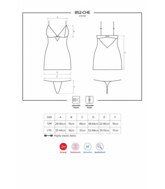 OB 852-CHE-1 chemise & thong - Bild 7