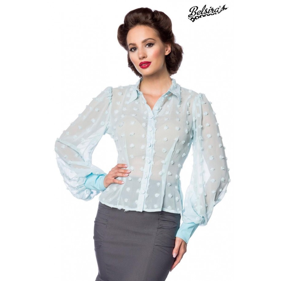 Vintage-Bluse blau - AT50189 - Bild 1