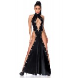 Wetlook-Maxikleid schwarz - AT18251 - Bild 2