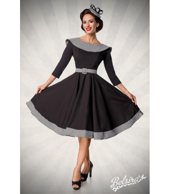 Premium Vintage Swing-Kleid schwarz/weiß - AT50172 - Bild 6
