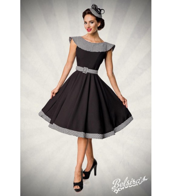 Premium Vintage Swing-Kleid schwarz/weiß - AT50173 - Bild 6