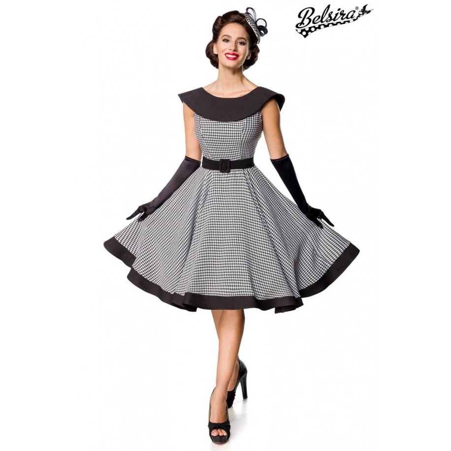 Premium Vintage Swing-Kleid schwarz/weiß - AT50181 - Bild 1